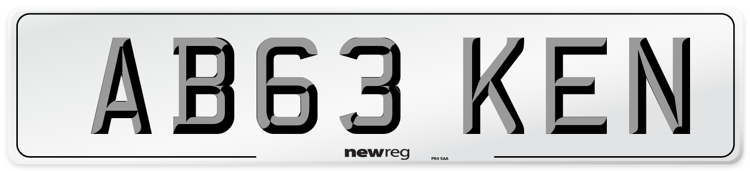 AB63 KEN Number Plate from New Reg
